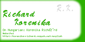 richard korenika business card